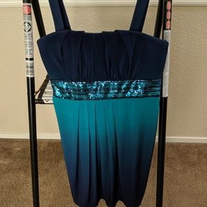Turquoise & Blue Dress w/ Sequence